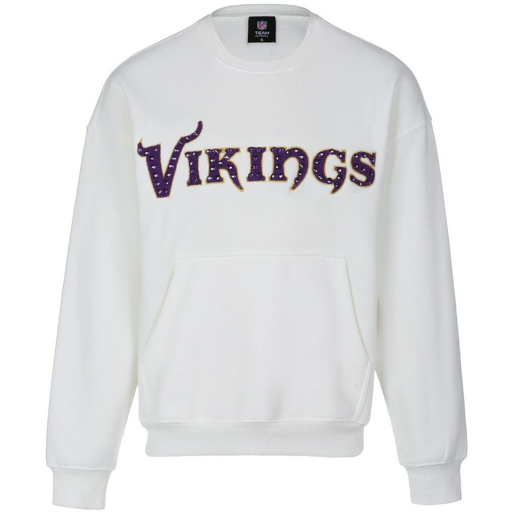Cuce Women's Chenille Jeweled Sweatshirt - Minnesota Vikings Sweatshirts