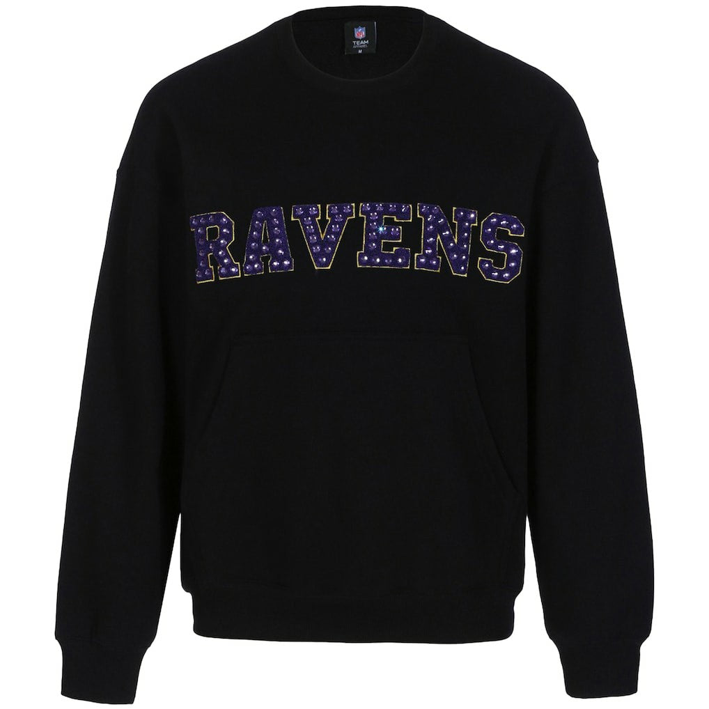 Cuce Women's Chenille Jeweled Sweatshirt - Baltimore Ravens Sweatshirts