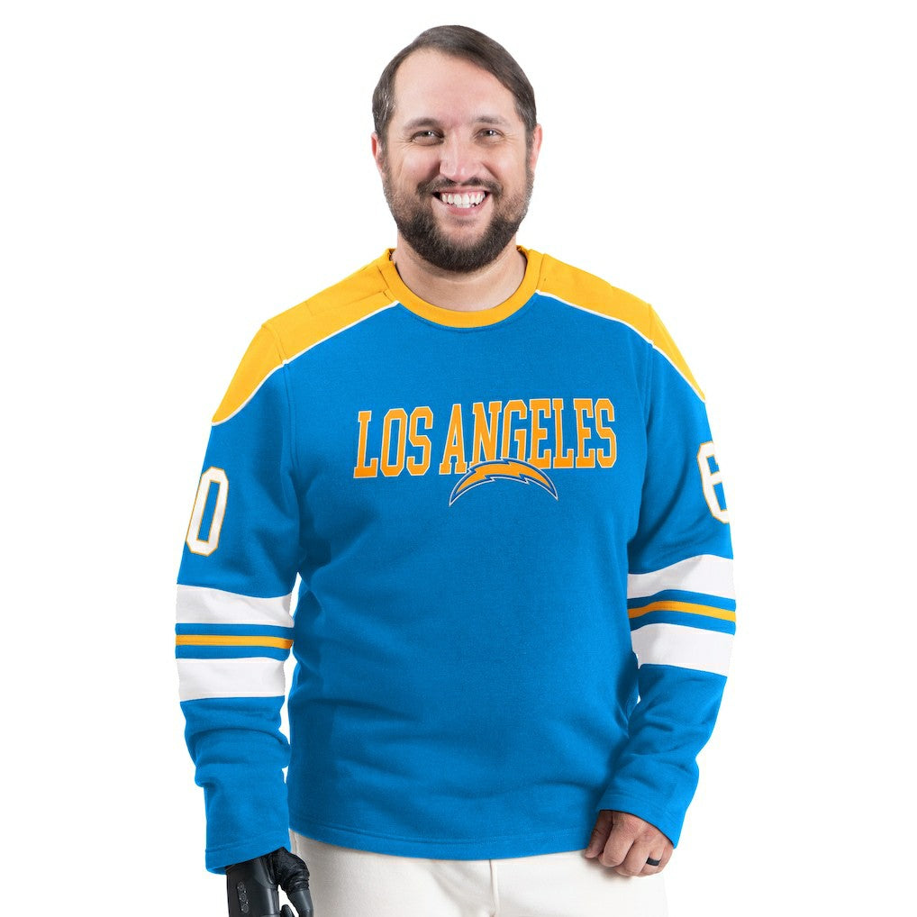 G-III Sports by Carl Banks Adaptive Lord Stanley Crewneck Sweatshirt - Los Angeles Chargers Sweatshirts