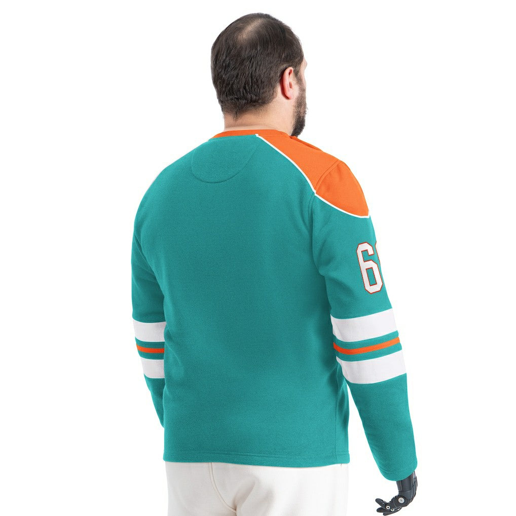 G-III Sports by Carl Banks Adaptive Lord Stanley Crewneck Sweatshirt - Miami Dolphins Sweatshirts