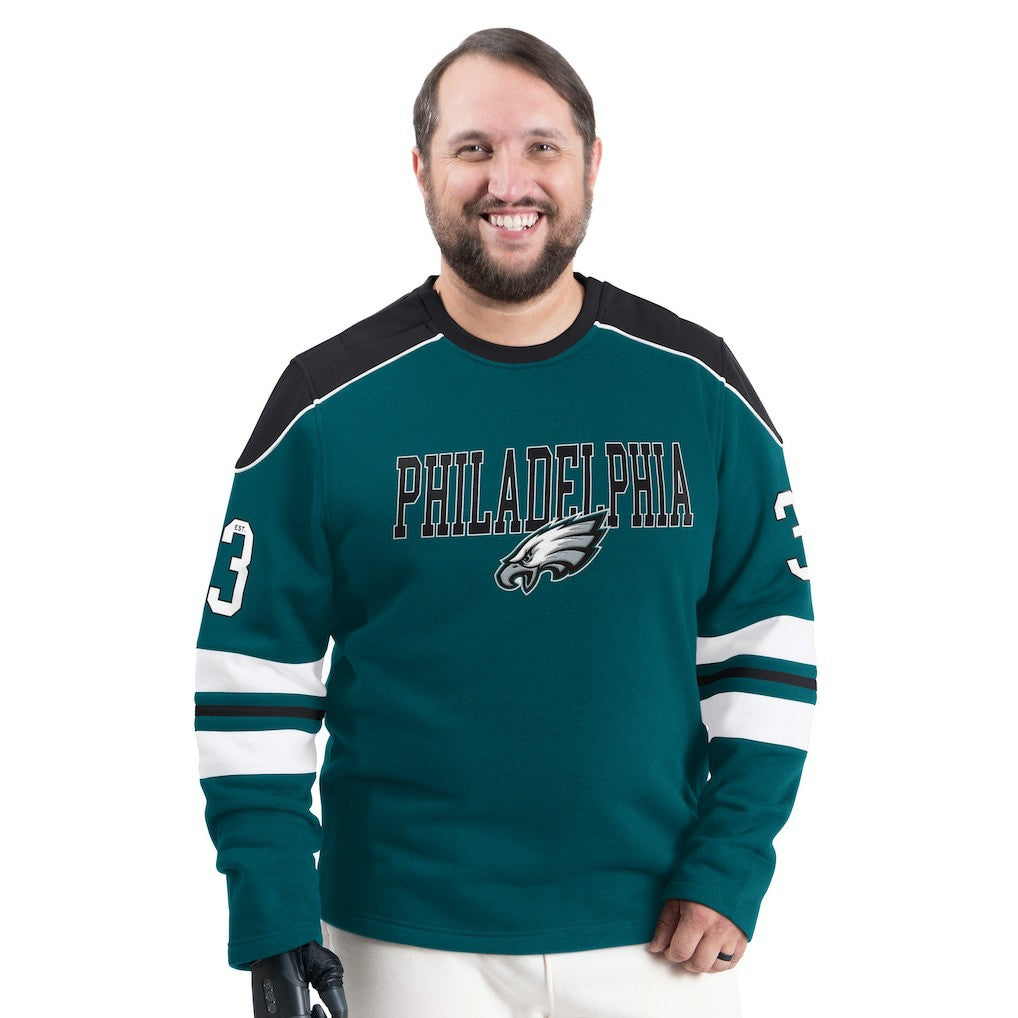G-III Sports by Carl Banks Adaptive Lord Stanley Crewneck Sweatshirt - Philadelphia Eagles Sweatshirts