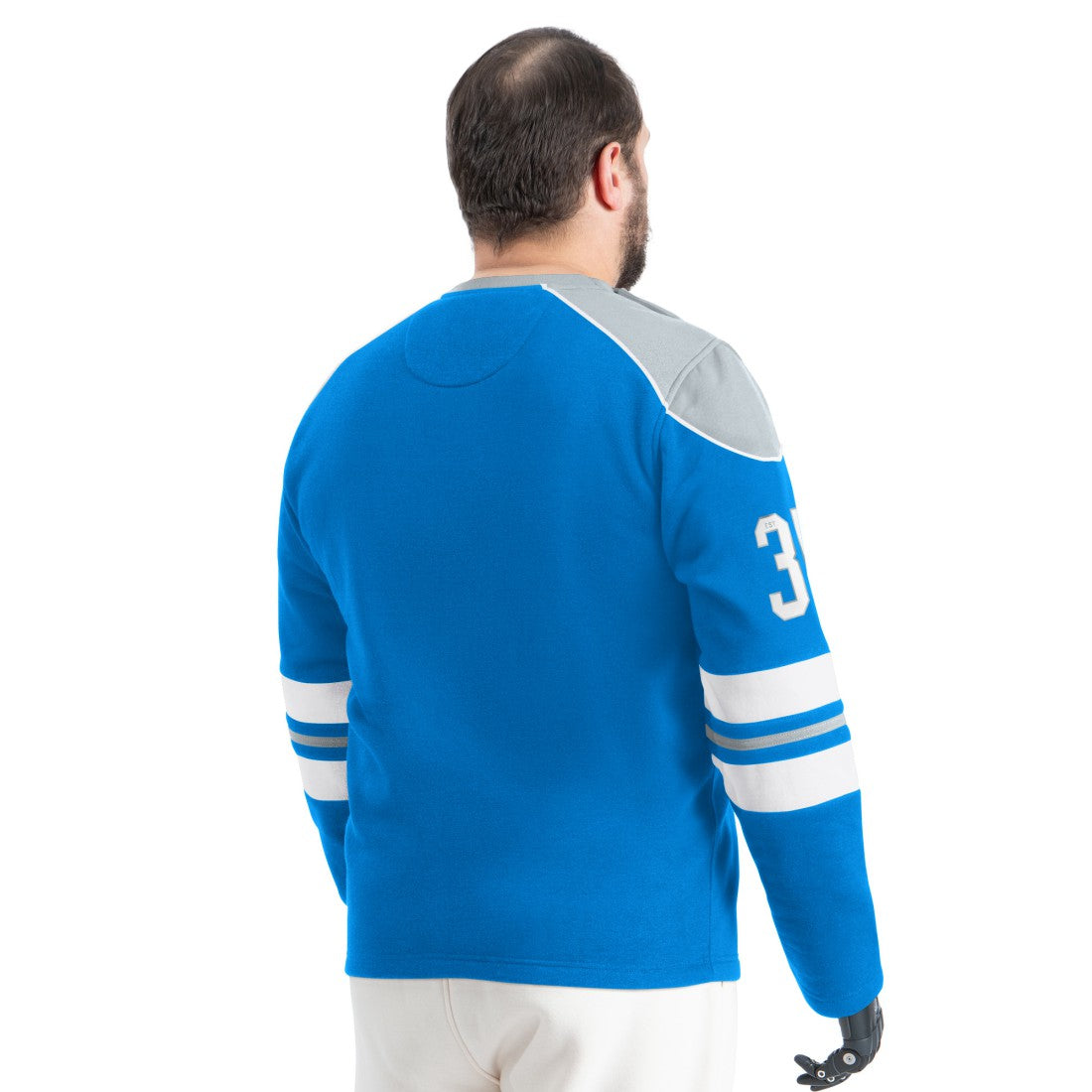 G-III Sports by Carl Banks Adaptive Lord Stanley Crewneck Sweatshirt - Detroit Lions Sweatshirts