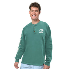 Margaritaville Five O'Clock Henley Long Sleeve T-Shirt - Green Bay Packers T-shirts