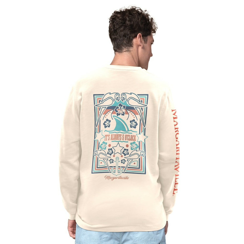Margaritaville Five O'Clock Henley Long Sleeve T-Shirt - New Orleans Saints T-shirts