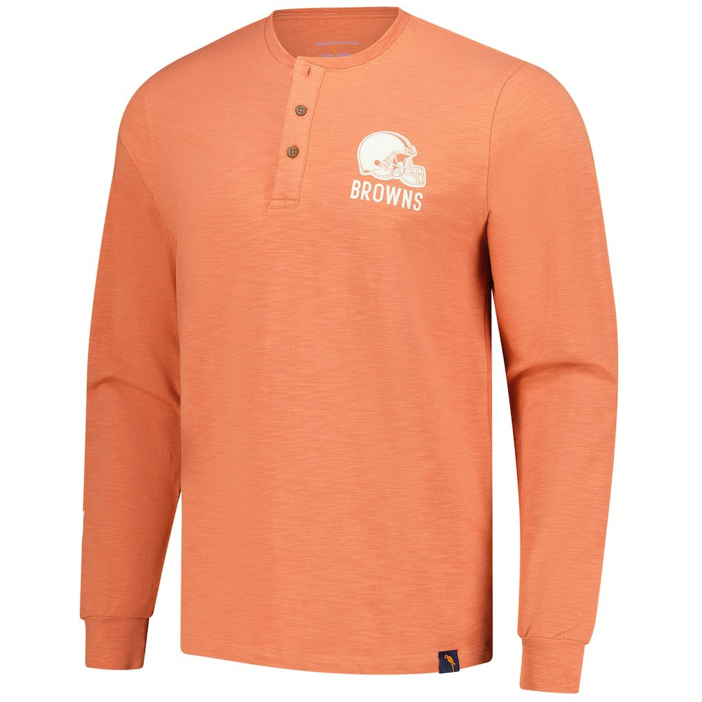 Margaritaville Five O'Clock Henley Long Sleeve T-Shirt - Cleveland Browns T-shirts
