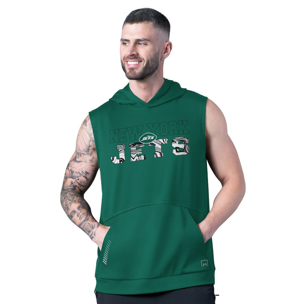 MSX by Michael Strahan Tri-Blend Rebound Sleeveless Hoodie - New York Jets Hoodies