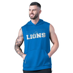 MSX by Michael Strahan Tri-Blend Rebound Sleeveless Hoodie - Detroit Lions Hoodies