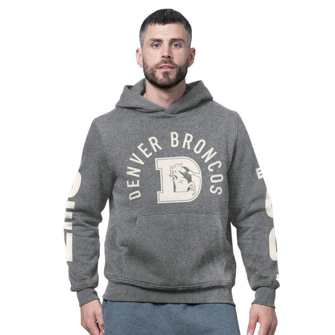 Starter Handoff Vintage Logo Fleece Hoodie Sweatshirt - Denver Broncos Hoodies
