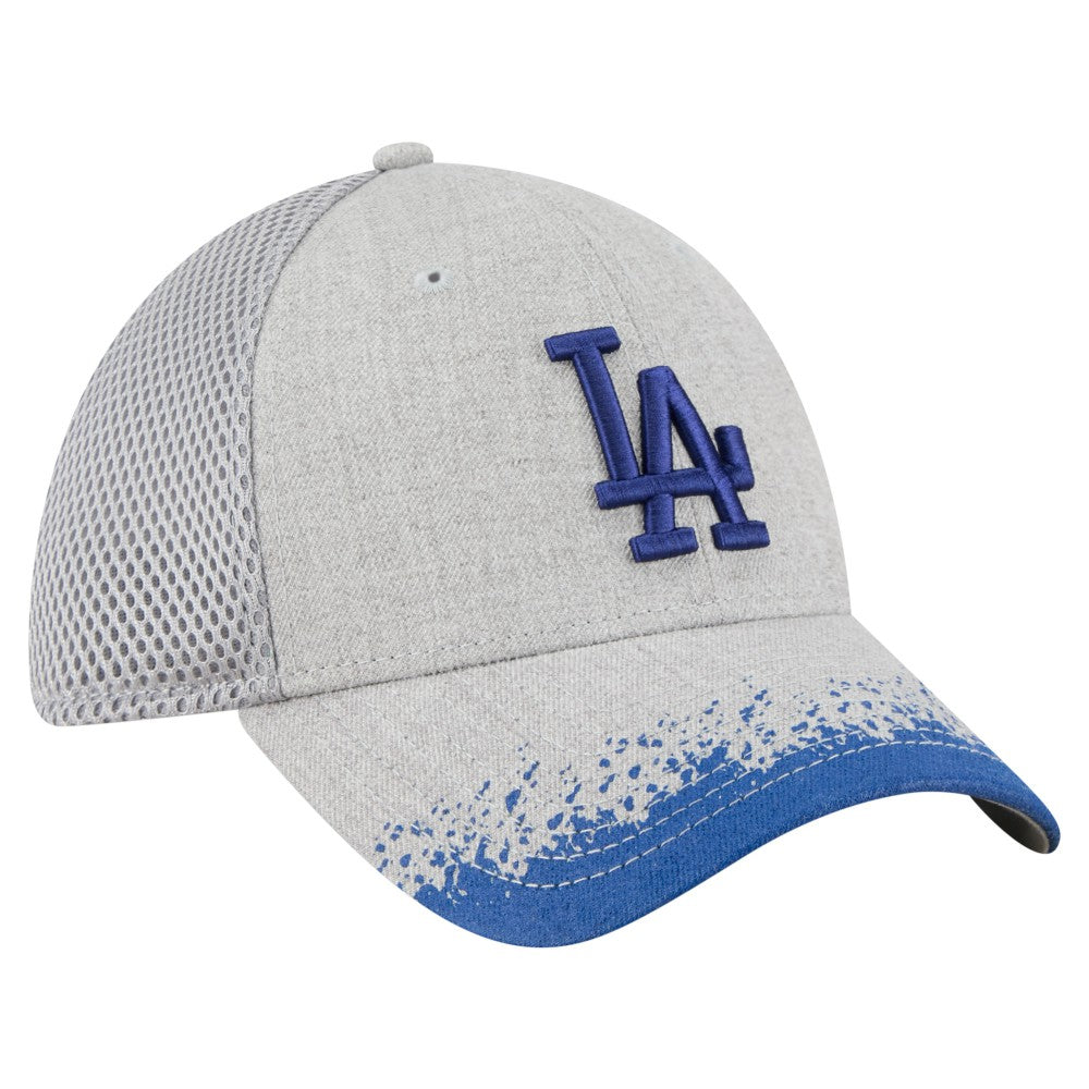 Gray Los Angeles Dodgers New Era Visor Paint Splatter 39THIRTY Flex Hat