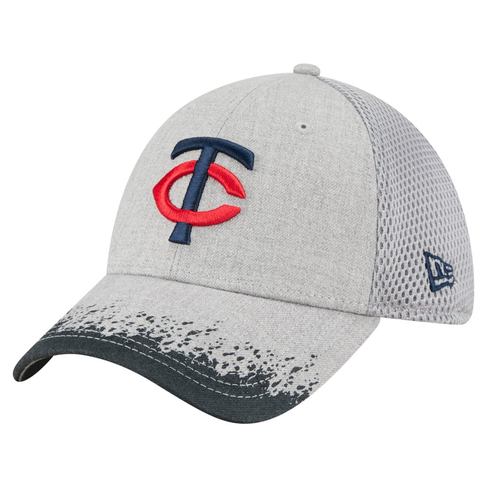 Gray Minnesota Twins New Era Visor Paint Splatter 39THIRTY Flex Hat