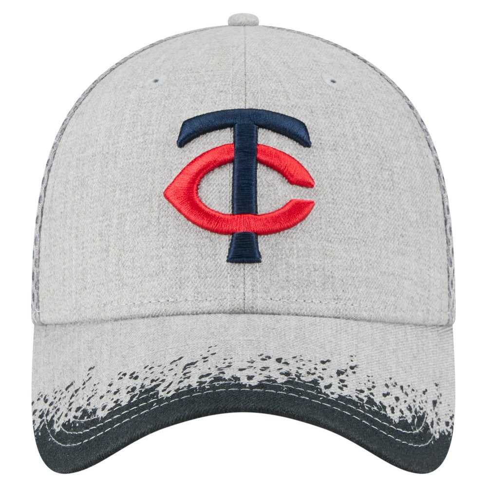 Gray Minnesota Twins New Era Visor Paint Splatter 39THIRTY Flex Hat