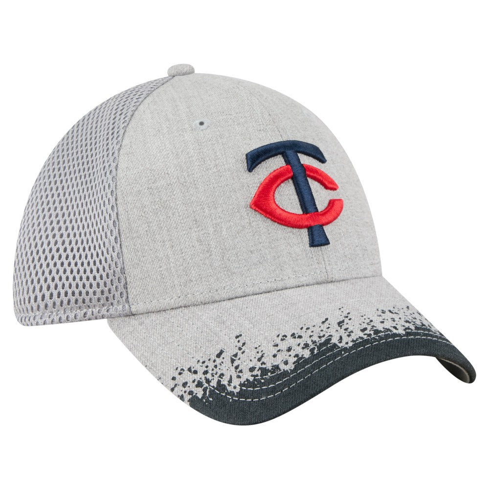 Gray Minnesota Twins New Era Visor Paint Splatter 39THIRTY Flex Hat