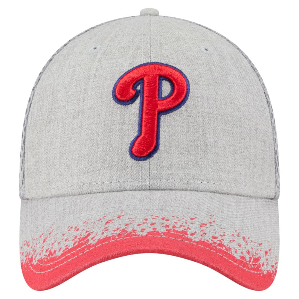 Gray Philadelphia Phillies New Era Visor Paint Splatter 39THIRTY Flex Hat