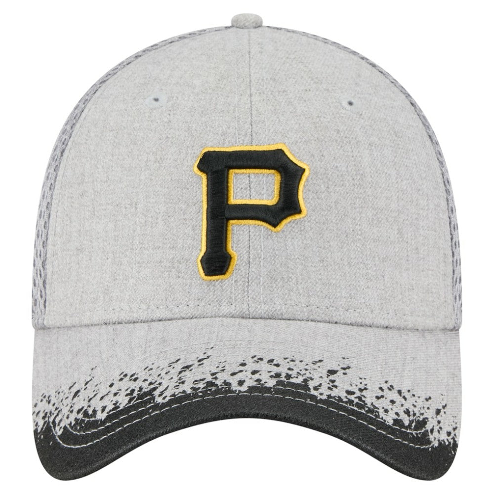 Gray Pittsburgh Pirates New Era Visor Paint Splatter 39THIRTY Flex Hat