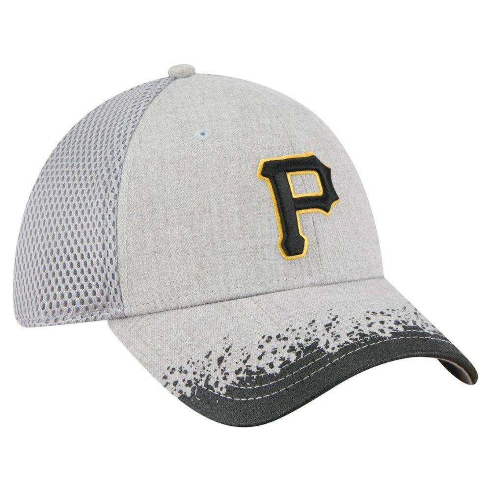 Gray Pittsburgh Pirates New Era Visor Paint Splatter 39THIRTY Flex Hat