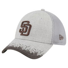 Gray San Diego Padres New Era Visor Paint Splatter 39THIRTY Flex Hat