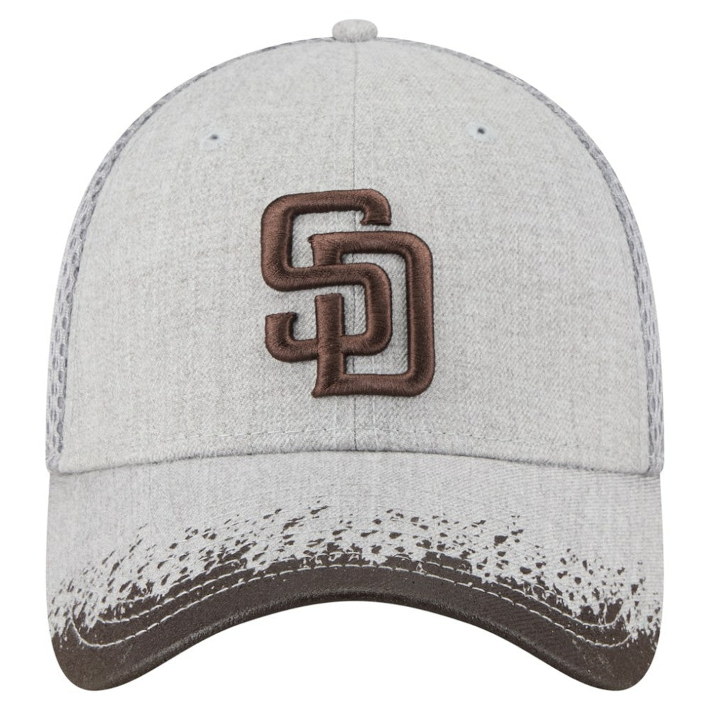Gray San Diego Padres New Era Visor Paint Splatter 39THIRTY Flex Hat
