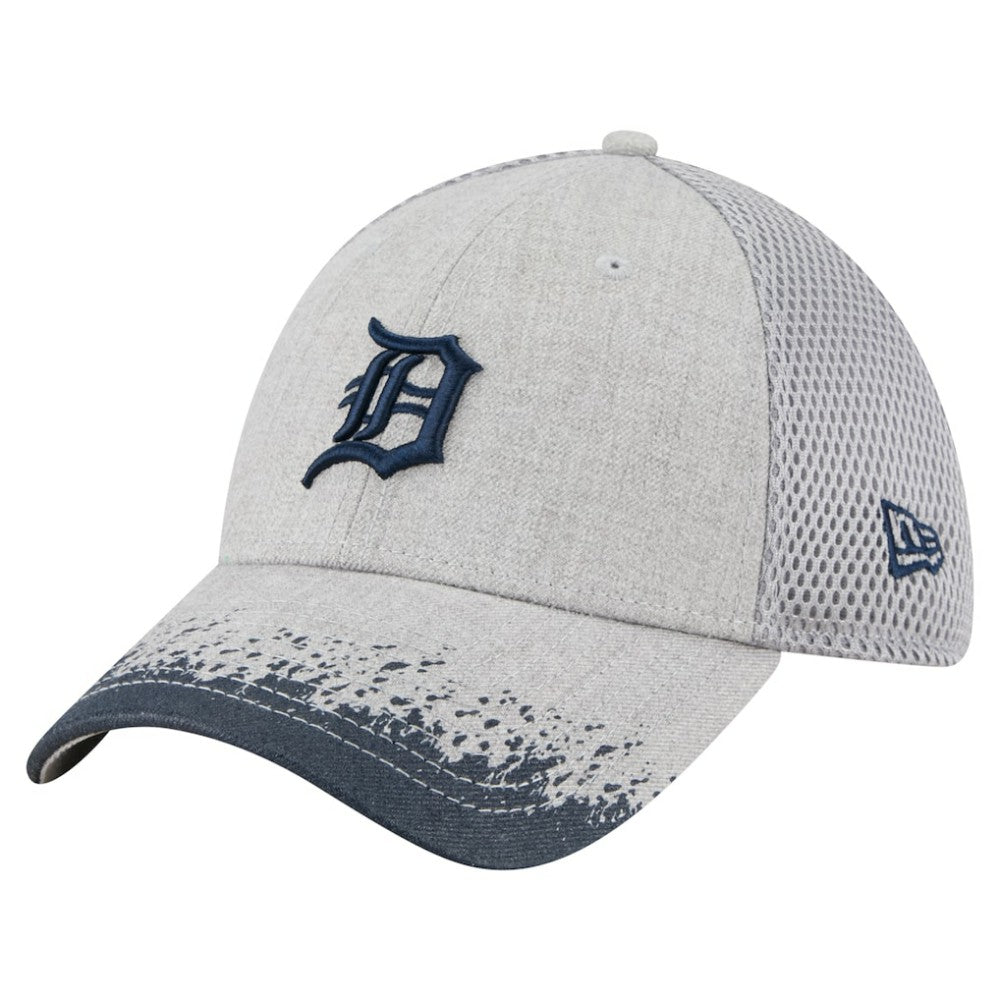 Gray Detroit Tigers New Era Visor Paint Splatter 39THIRTY Flex Hat