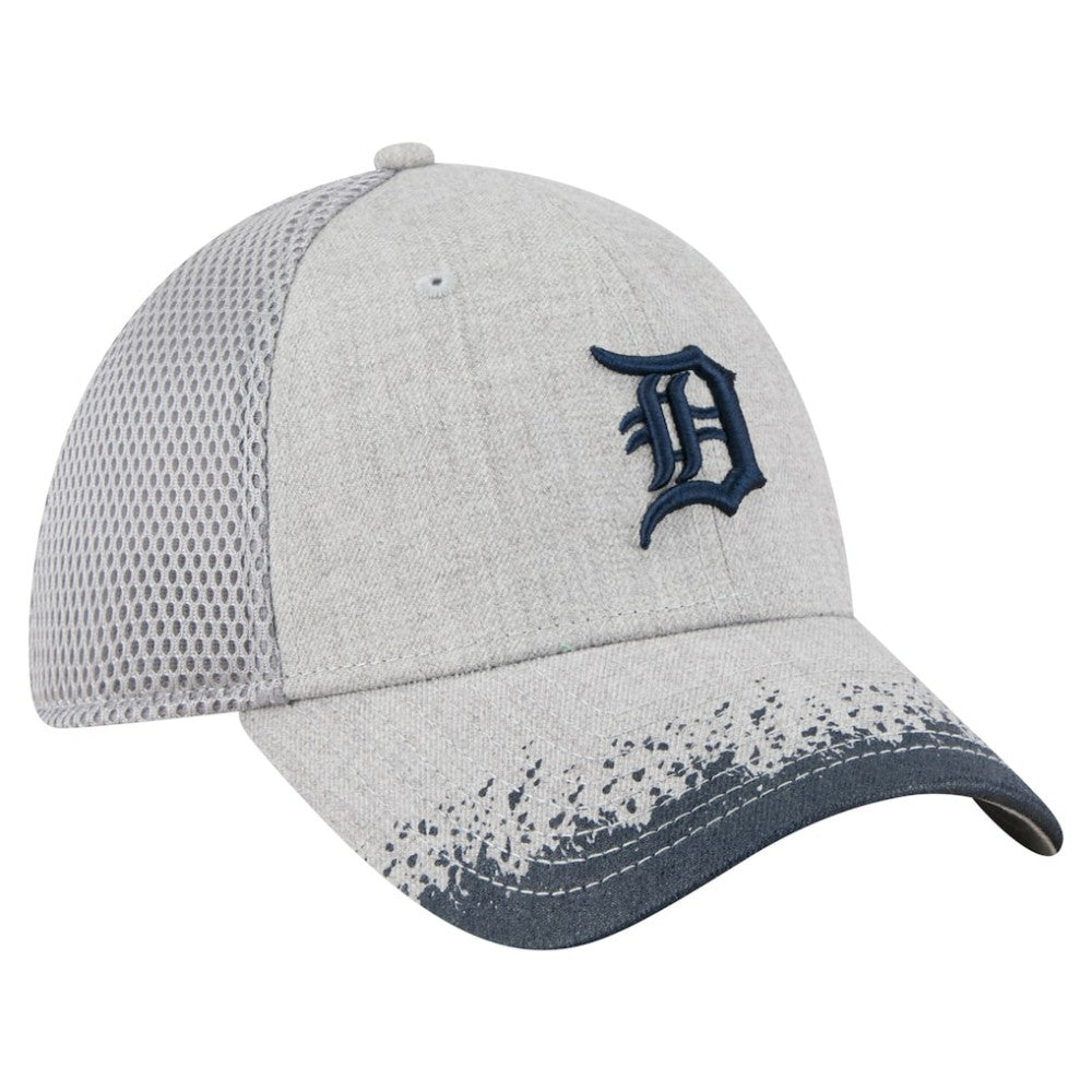 Gray Detroit Tigers New Era Visor Paint Splatter 39THIRTY Flex Hat