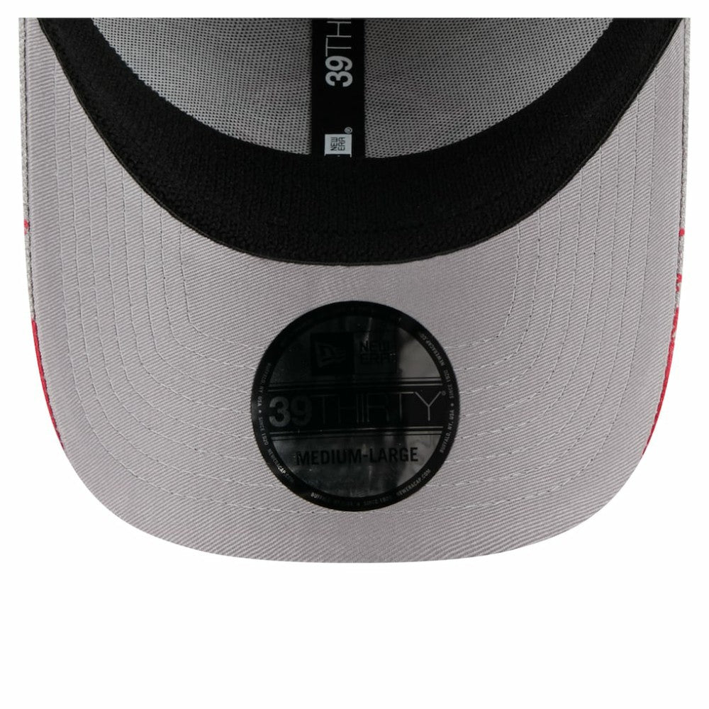 Gray Cincinnati Reds New Era Visor Paint Splatter 39THIRTY Flex Hat