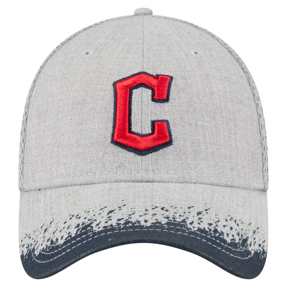 Gray Cleveland Guardians New Era Visor Paint Splatter 39THIRTY Flex Hat