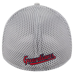 Gray Cleveland Guardians New Era Visor Paint Splatter 39THIRTY Flex Hat