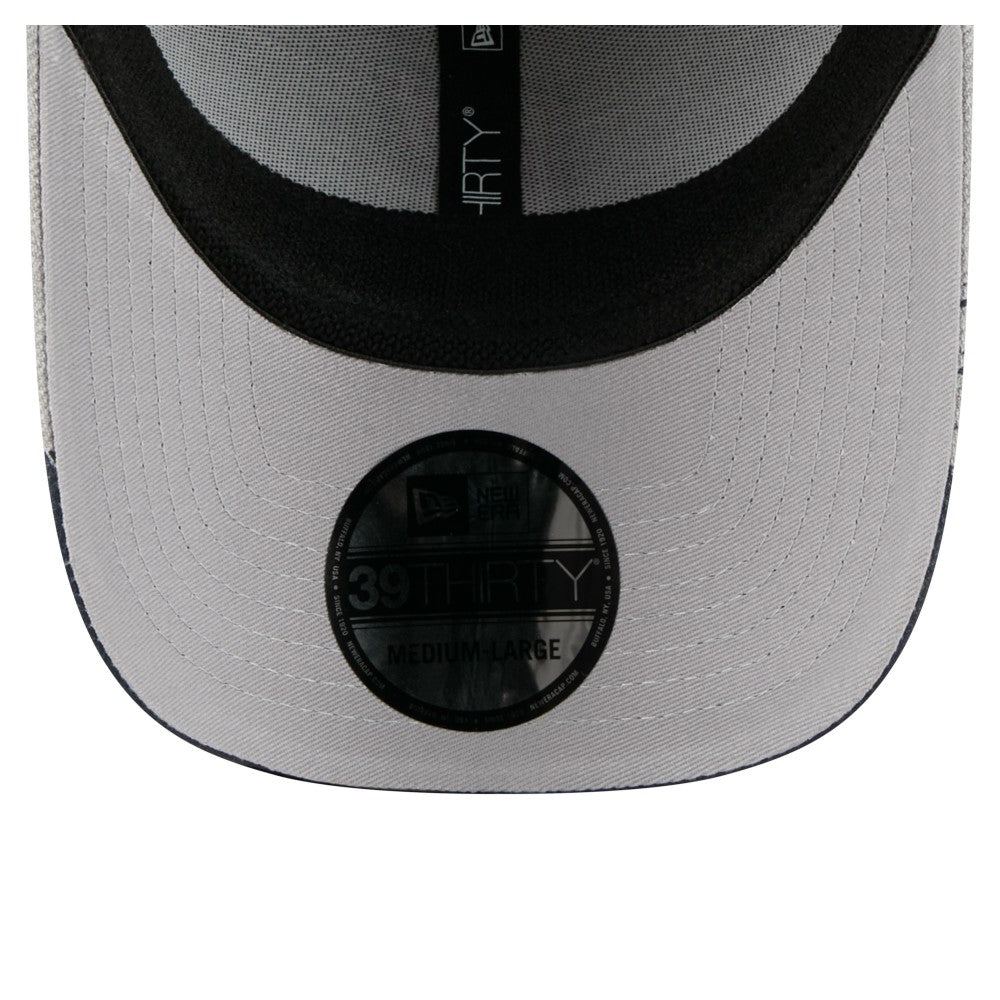 Gray Cleveland Guardians New Era Visor Paint Splatter 39THIRTY Flex Hat