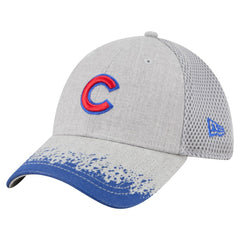 Gray Chicago Cubs New Era Visor Paint Splatter 39THIRTY Flex Hat