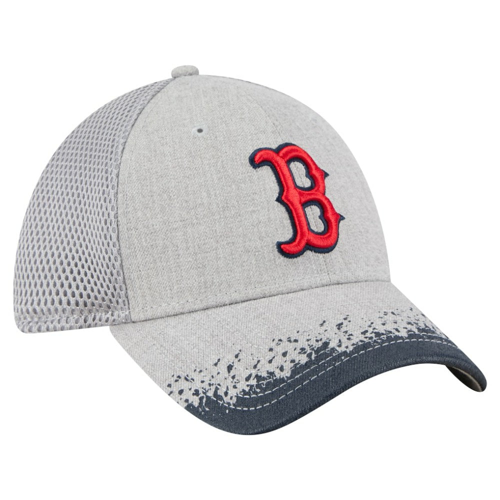 Gray Boston Red Sox New Era Visor Paint Splatter 39THIRTY Flex Hat