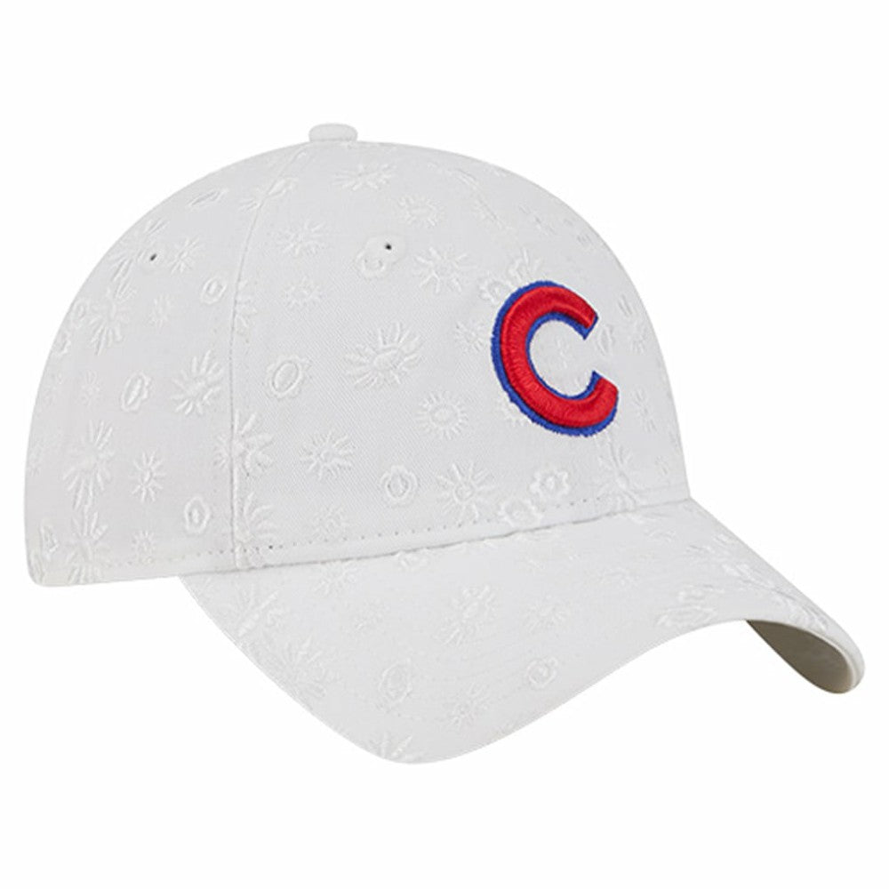 White Chicago Cubs New Era Women's Floral Mesh 9TWENTY Adjustable Hat