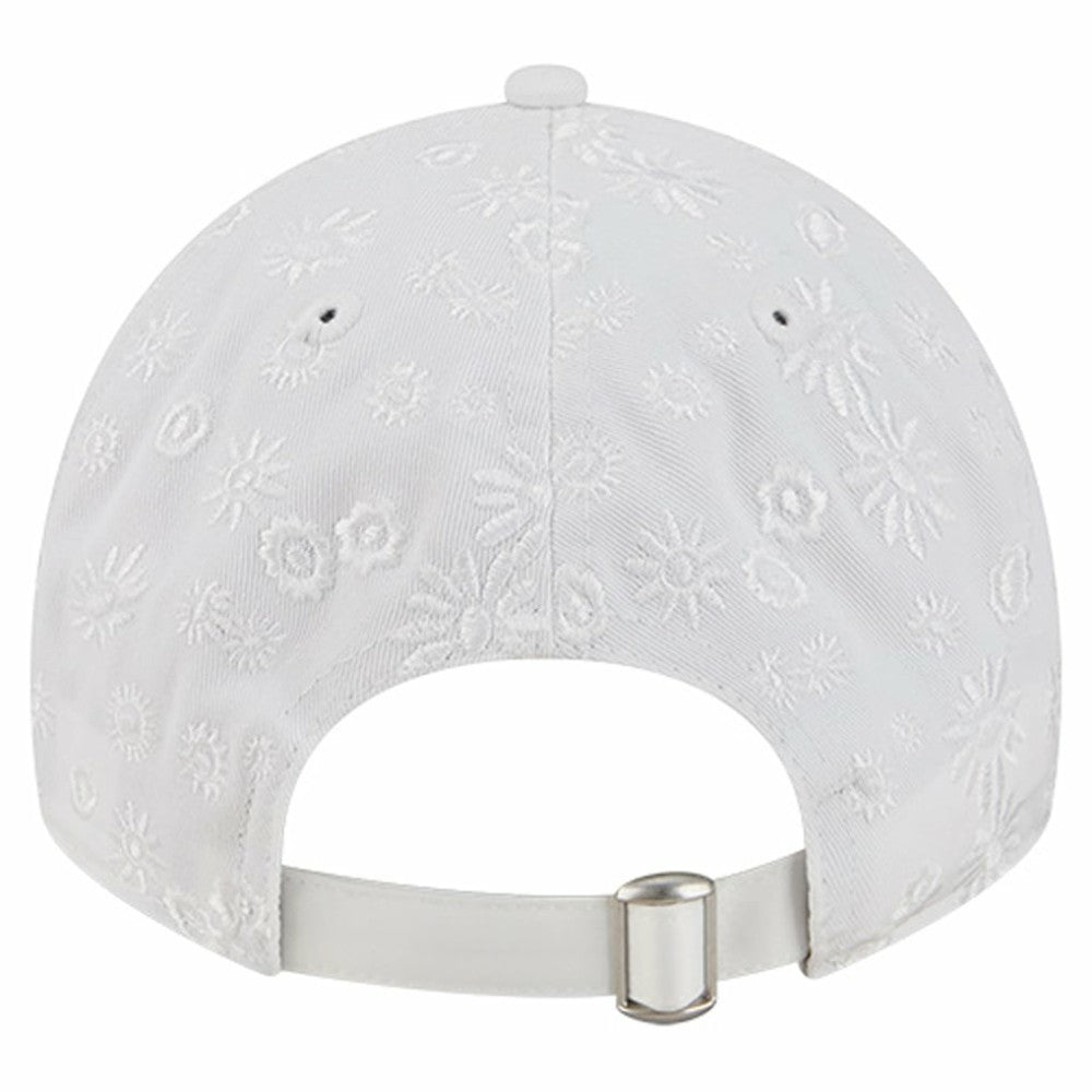 White Chicago Cubs New Era Women's Floral Mesh 9TWENTY Adjustable Hat