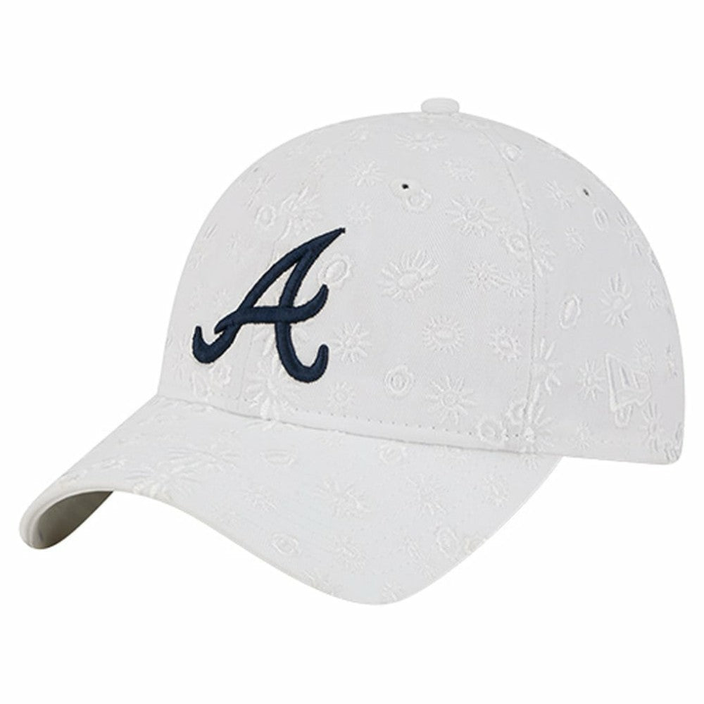 White Atlanta Braves New Era Women's Floral Mesh 9TWENTY Adjustable Hat