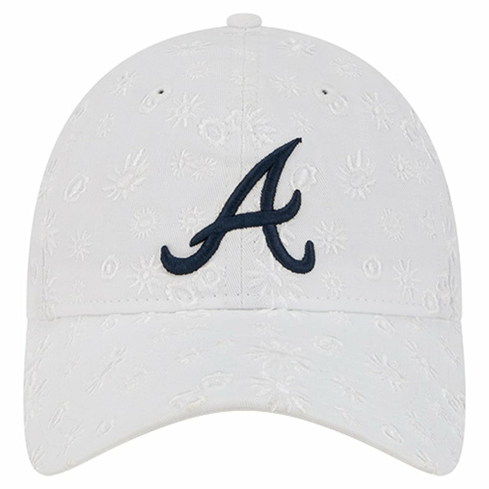 White Atlanta Braves New Era Women's Floral Mesh 9TWENTY Adjustable Hat