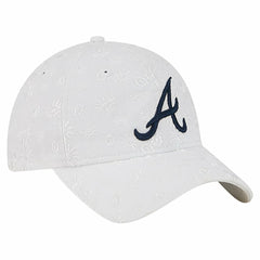 White Atlanta Braves New Era Women's Floral Mesh 9TWENTY Adjustable Hat
