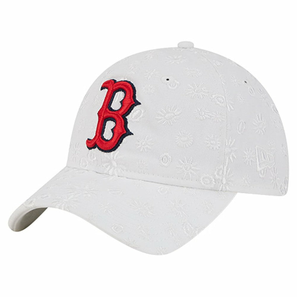 White Boston Red Sox New Era Women's Floral Mesh 9TWENTY Adjustable Hat