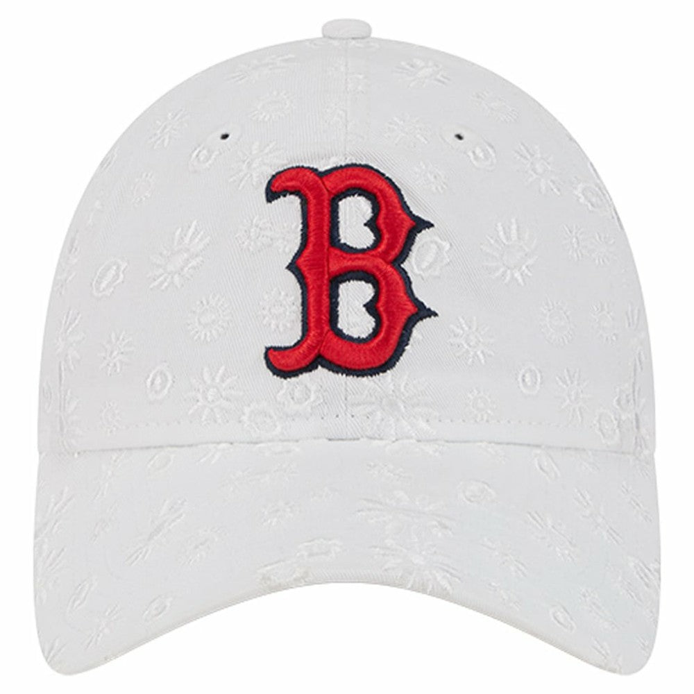 White Boston Red Sox New Era Women's Floral Mesh 9TWENTY Adjustable Hat