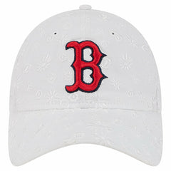 White Boston Red Sox New Era Women's Floral Mesh 9TWENTY Adjustable Hat