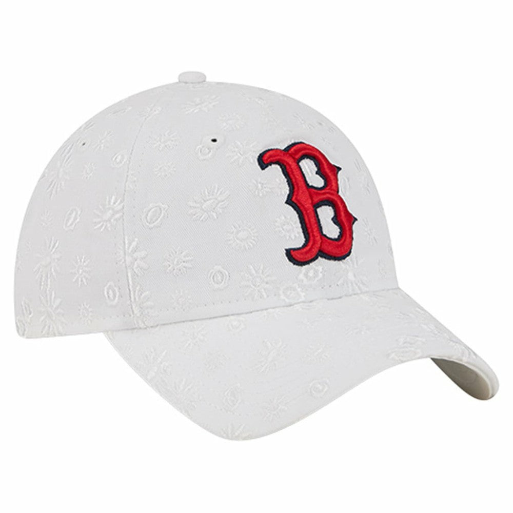 White Boston Red Sox New Era Women's Floral Mesh 9TWENTY Adjustable Hat