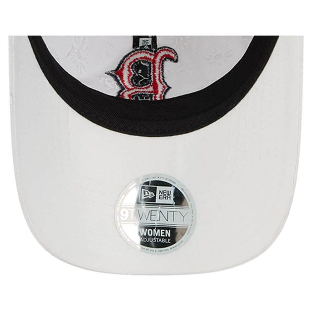 White Boston Red Sox New Era Women's Floral Mesh 9TWENTY Adjustable Hat