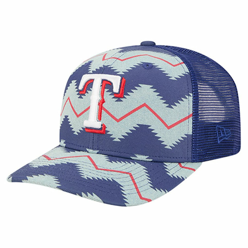 Denim/Royal Texas Rangers New Era Aztec Denim 9SEVENTY Adjustable Hat