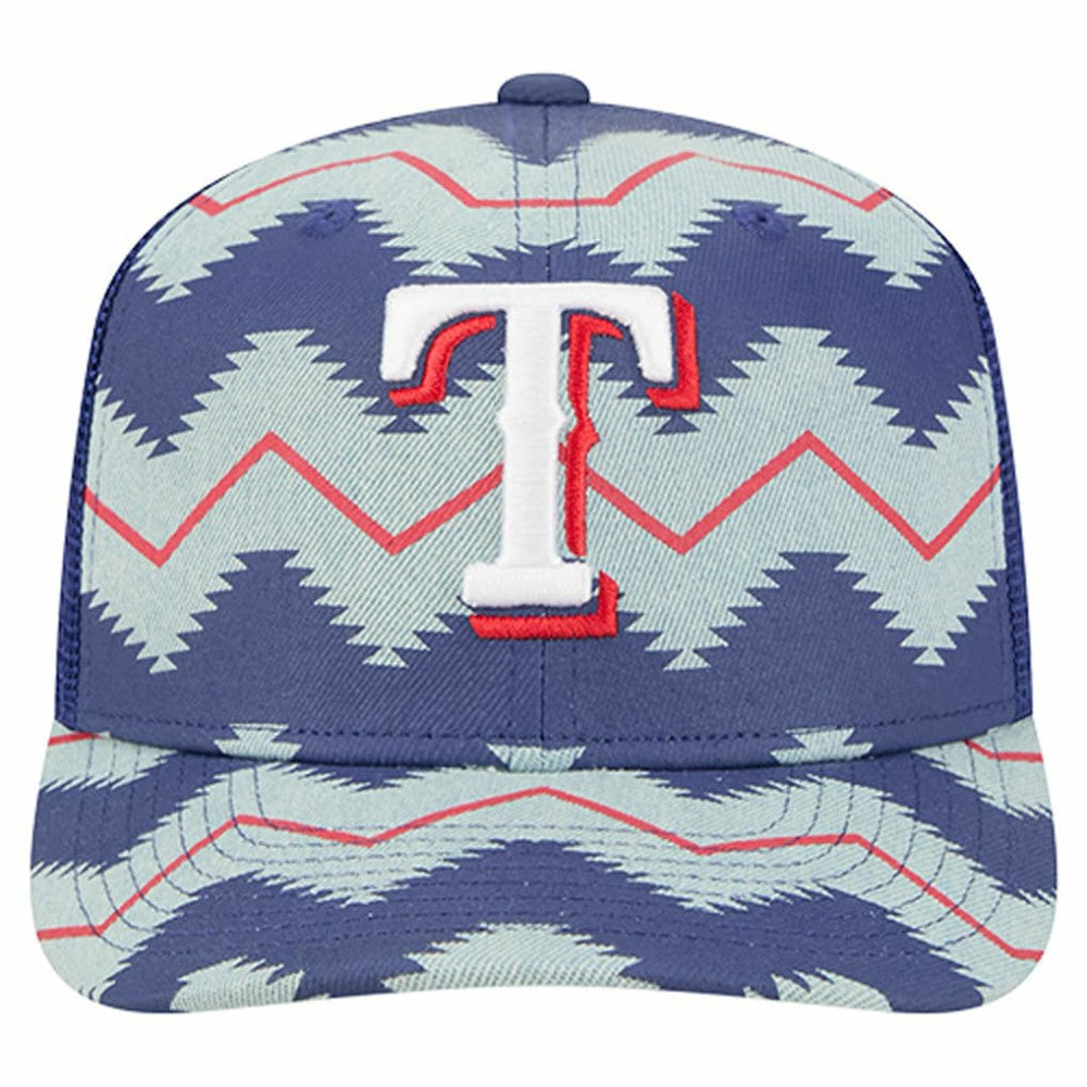 Denim/Royal Texas Rangers New Era Aztec Denim 9SEVENTY Adjustable Hat