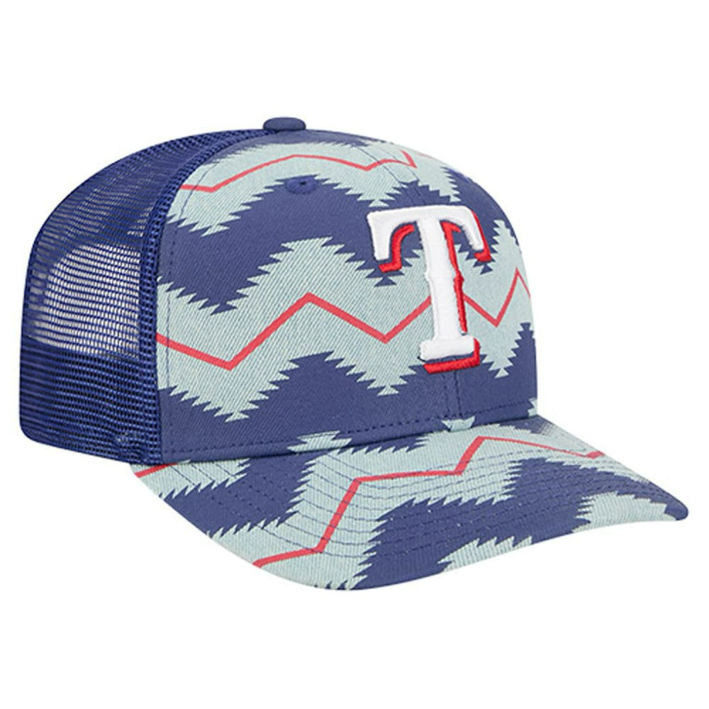 Denim/Royal Texas Rangers New Era Aztec Denim 9SEVENTY Adjustable Hat