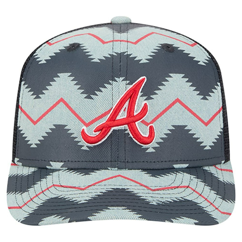 Denim/Navy Atlanta Braves New Era Aztec Denim 9SEVENTY Adjustable Hat