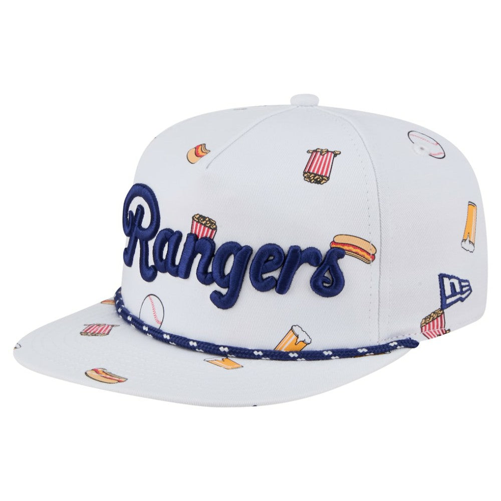 White Texas Rangers New Era Team Cheer Rope 19TWENTY Adjustable Hat