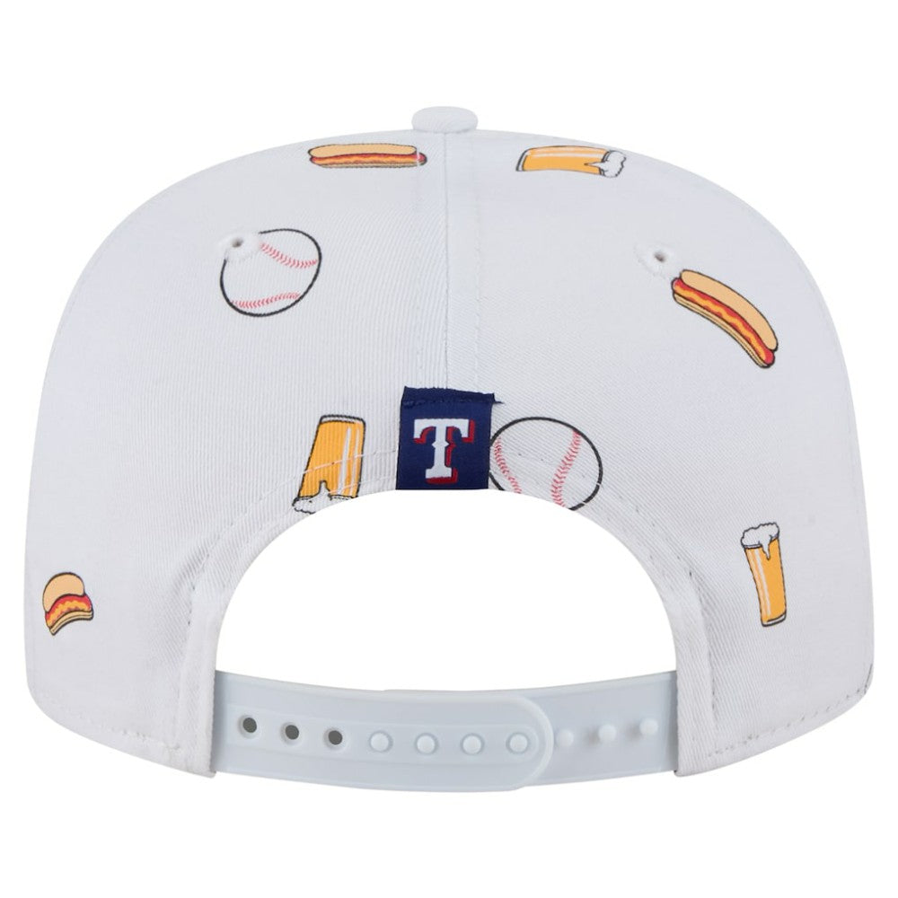 White Texas Rangers New Era Team Cheer Rope 19TWENTY Adjustable Hat