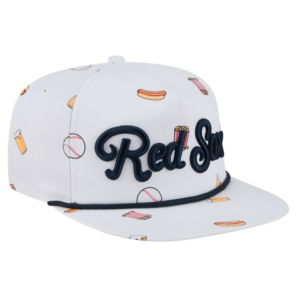 White Boston Red Sox New Era Team Cheer Rope 19TWENTY Adjustable Hat