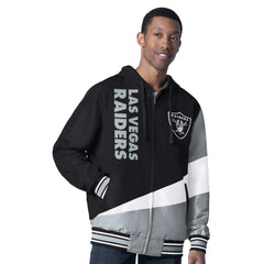 G-III Sports by Carl Banks Dual Threat Reversable Full-Zip Hooded Jacket - Las Vegas Raiders Jackets