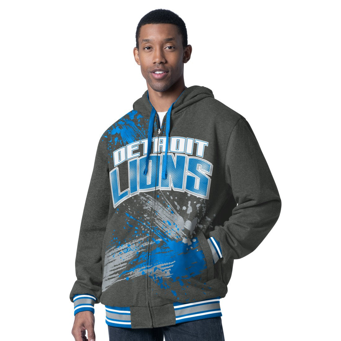 G-III Sports by Carl Banks Dual Threat Reversable Full-Zip Hooded Jacket - Detroit Lions Jackets