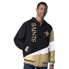 G-III Sports by Carl Banks Dual Threat Reversable Full-Zip Hooded Jacket - New Orleans Saints Jackets