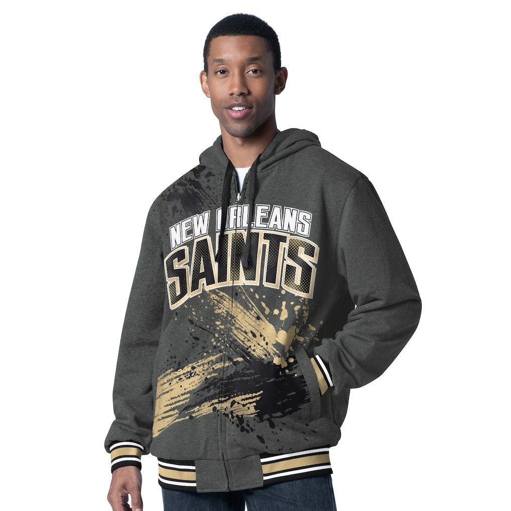 G-III Sports by Carl Banks Dual Threat Reversable Full-Zip Hooded Jacket - New Orleans Saints Jackets